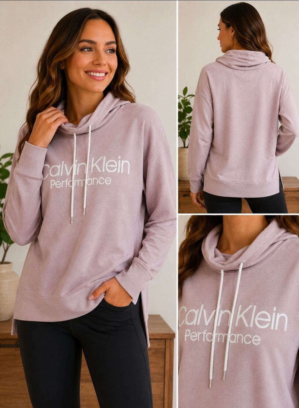 Calvin Klein Performance Women's Pullover Sweatshirt Pink Size Medium Athleisure